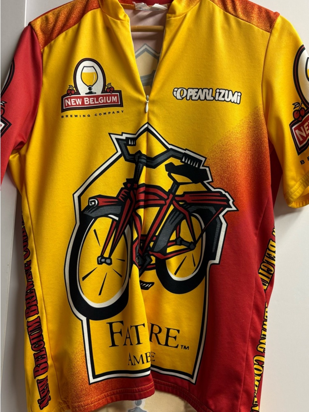 Pearl Izumi Yellow & Red New Belgium Cycling Jersey